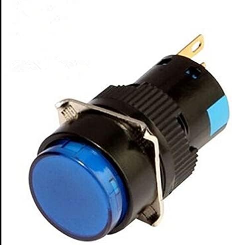 16 mm-es Kapcsoló Self-reteszelő Kerek jelző 5A 220VAC DPDT (2a+2b LED) K16-372 DIP8 Felső, vörös színű, eredeti - (Szín: