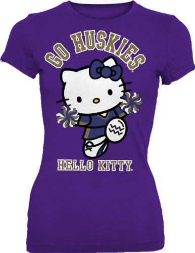 NCAA Washington Huskies Hello Kitty Pom Pom Junior Crew Tee Póló
