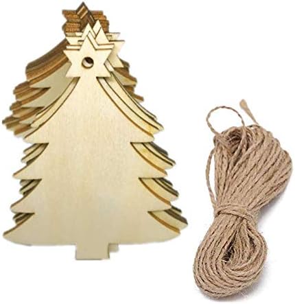 DNHCLL 10 Darab Kreatív, Fából készült karácsonyfa Díszítés Medálok Kötéllel Hálószoba Kreatív Ajándék Kategória Scrapbooking