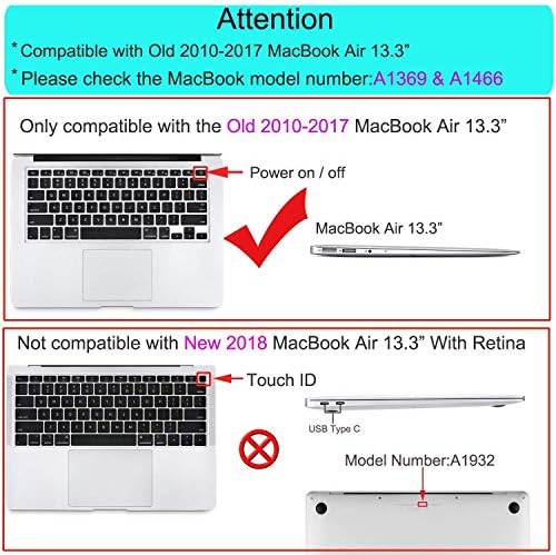 [ Kompatibilis a Régebbi Verziót MacBook Air 13 hüvelyk (Modell A1369 & A1466 Éves 2010-2017) ] Teljes Test Kemény tok,