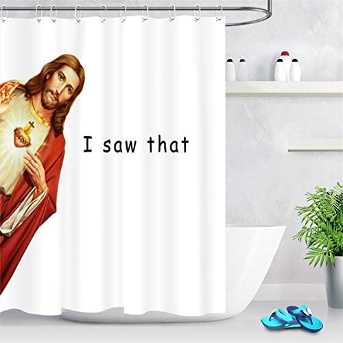 LB Jézus Krisztus zuhanyfüggöny Vicces Idézetek Láttam, Hogy a Keresztény Zuhanyzó Függöny, a Fürdőszoba Horgok 60x72