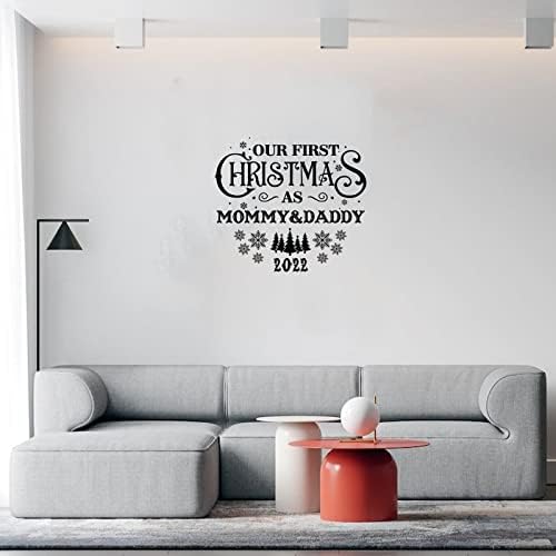 Az Első Karácsony, Mint Anyu & Apu 2022 Office Home Fali Dekor Betűk Fali Matricák Meghámozzuk, majd Bottal Fali Matrica