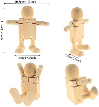 AKOAK 3 Db jó, Rugalmas a Természetes Fa Robot gyermekjátékok, Befejezetlen Fa DIY Fából készült Bábok, a Gyermekek