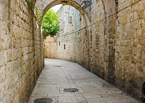 BELECO 12x10ft Szövet Jeruzsálem Régi Város, Utca Hátteret Dolorosa Avenue Ősi Utca Ívek kőfal Épületek Izrael Hátteret