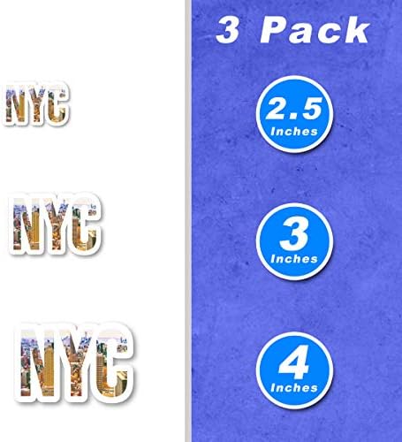 NYC Skyline Matrica New York-Matricák - 3 Pack - Set, 2, 5, 3, illetve 4 Hüvelykes Laptop Matrica - Laptop, Telefon,