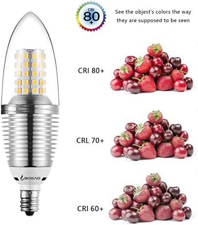 Bogao E12 LED Gyertyatartót Izzó, 12W Nappal Fehér 6000K LED Gyertya Izzó, 80-100 Watt Izzók Egyenértékű, E12 Gyertyatartót