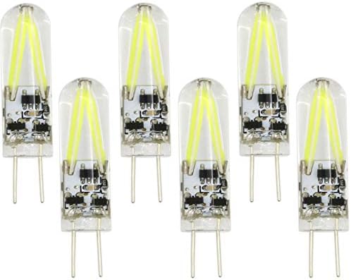 G4 LED Izzó G4 Bi-Pin-Bázis 2W(Egyenértékű 20W Halogén Csere) hideg Fehér 6000K COB LED Izzó Táj Világítás Csillár,150LM,6Pack
