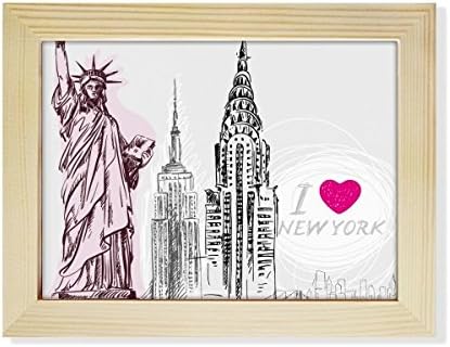 DIYthinker Szeretem New York-Amerikai Ország, Város Asztali Képkeret, Kép, Art Dekoráció Festés 6x8 inch