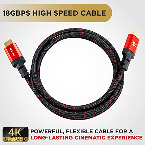 A 4K 2.0 HDMI Kábel 20 ft. [5 Pack] által RitzGear. 18 Gbps Ultra High Speed Fonott Nylon Kábel & Arany Csatlakozók