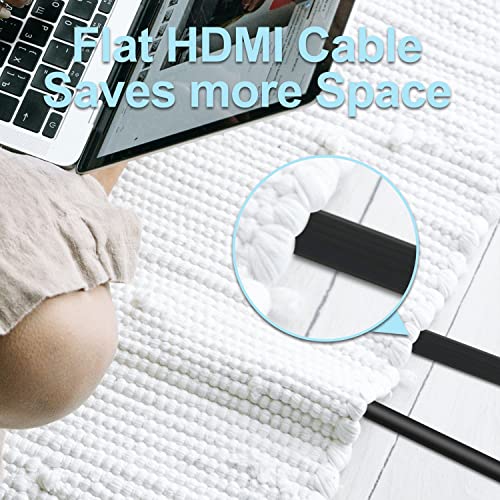 Postta Lapos HDMI-Kábel(50 Láb) Lapos HDMI 2.0 Kábel Támogatja a 4K-s,3D-s, 2160p, 1080p, Ethernet, Audio Return-Fekete-Piros