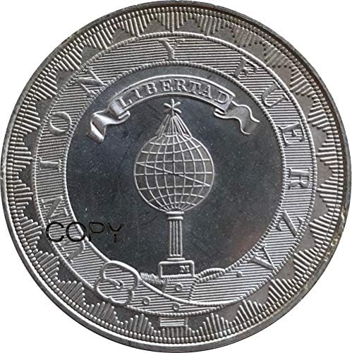 Chilei Köztársaság Minta Peso 1819 Santiago Cupronickel Bevonatú Ezüst Érmék Másolat