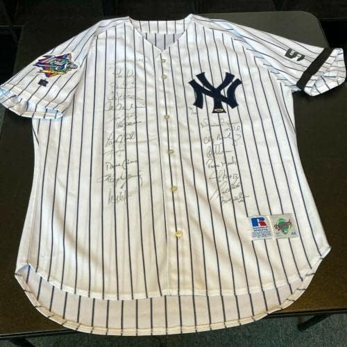 1999 Yankees Csapatát Aláírt World Series Jersey Derek Jeter Mariano Rivera Steiner - Dedikált MLB Mezek