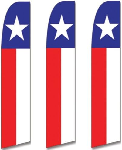3 (három) Csomag Magas Swooper Zászlók Függőleges Texas Magányos Csillag Állami Zászló