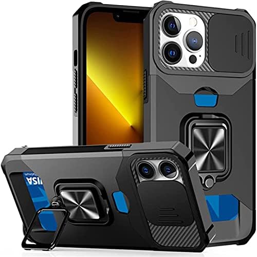 AHGDDA Pénztárca tok iPhone 13 12 11 Pro Max XS Csúszda Kamera Állvány Kártya-tartó Foglalat, nagy teherbírású Védő