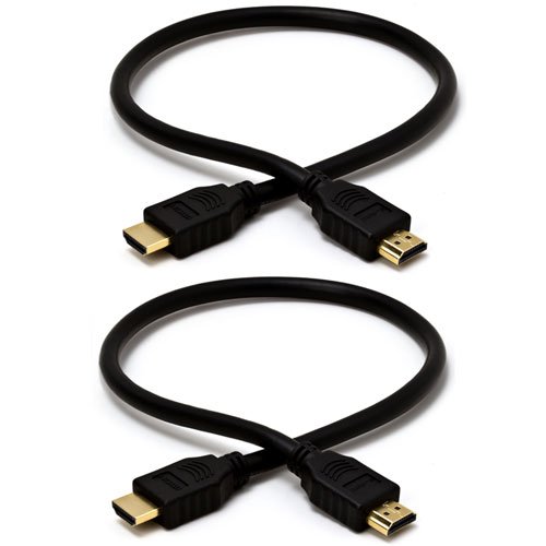Cmple - Nagy Sebességű HDMI 1.4 Kábel Ethernet – 28AWG, 1.5 Méter, Fekete Színű (2 Csomag)