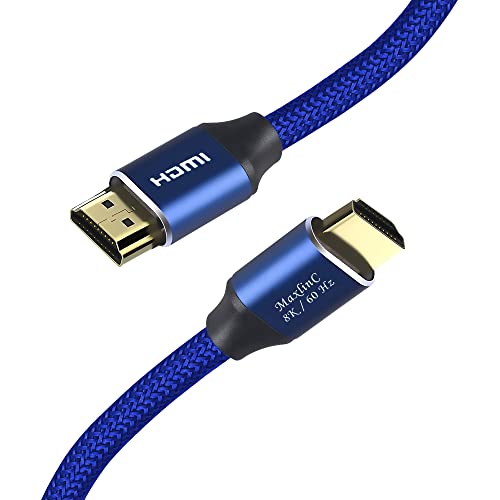 MAXLIN KÁBEL Nagy Sebességű 8K HDMI Kábel 2.1, 3 ft, Kék Játék HDMI Kábelek, 48Gbps 28AWG, Támogatja a 3D HDR eARC HDCP