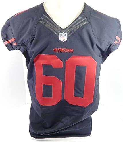 -ban a San Francisco 49ers 60 Játék Kibocsátott Fekete Jersey Szín Rush 48 92 - Aláíratlan NFL Játék Használt Mezek