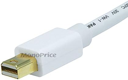 Monoprice 106006 3ft Aranyozott 32AWG Mini DisplayPort DisplayPort Kábel - Fehér