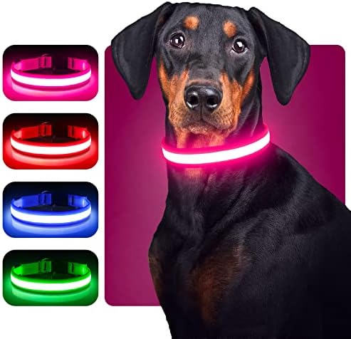 BiPawTi Fény Kutya Nyakörvek LED-es Nyakörvet Újratölthető Világít A Sötétben a Kutya Nyakörvek Biztonsági Világító