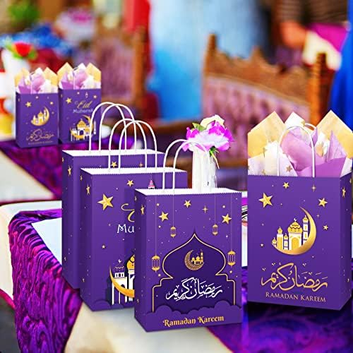 24 Db Eid Ajándék Táska Szövet, Papír Eid Candy Táskák Kezelni Mubarak Komámasszony Táska Ajándék Táska Ramadan Mubarak