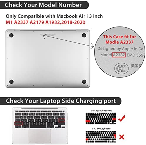 HOHAIYOO Kompatibilis MacBook Air 13 hüvelykes Esetben 2022 2021 2020-2018 Kiadás M1 A2337 A2179 A1932 a Touch ID Nehéz