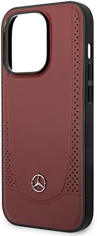 CG MOBIL Mercedes-Benz Telefon tok iPhone 14 Pro Max a Piros Perforált, Valódi Bőr Védő, Tartós & Anti-Semmiből Esetben