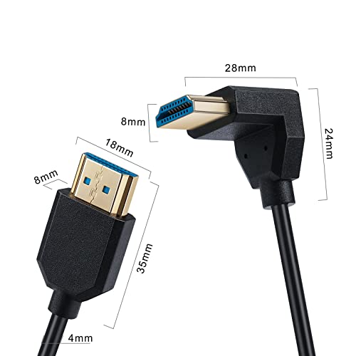 Qaoquda 8K HDMI Kábel, 4Ft Tekercselt HDMI 2.1 férfi Férfi 90 Fokos Szögben Spirál Extender Kábel Nagy Sebességű Támogatja