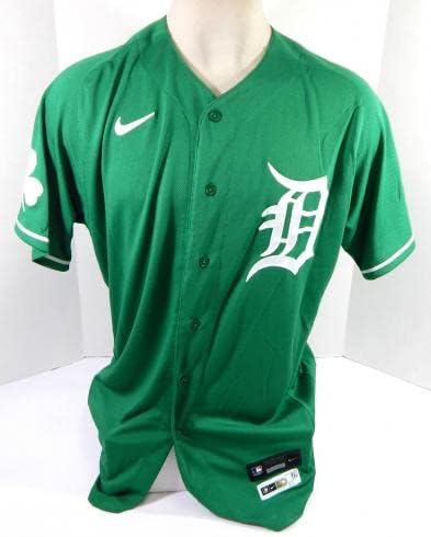 2022 Detroit Tigers Angyal, De Jézus 62 Játék Kiadott Zöld Jersey-St Patricks 46 9 - Játék Használt MLB Mezek