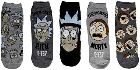 Rick meg Morty Férfi Boka-No Show Zokni 5 Csomag