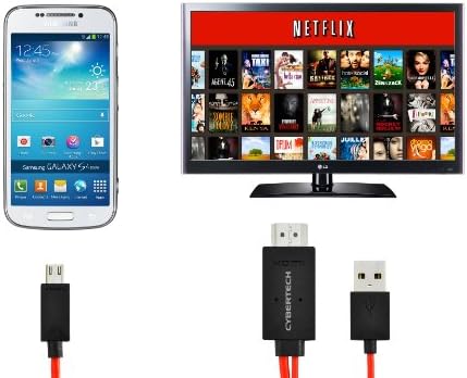 CyberTech MHL Micro USB-HDMI HDTV Csere Adapter Kompatibilis a Samsung Galaxy Note 4 - 2 Méter Extra Hosszú Kábel (Töltse