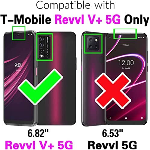 Telefon Esetében a T-Mobile Revvl V+ 5G Pénztárca Edzett Üveg kijelző Védő fólia, Bőr Slim Flip Cover Kártya Tartóját