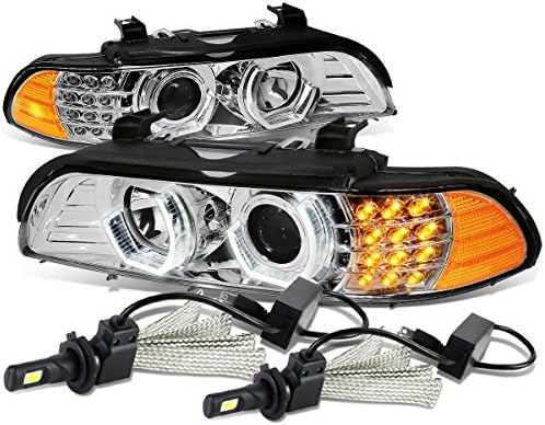 [Halogén Modell] 3D Kristály Halo Projektor Fényszóró Lámpa, LED lámpa, LED átalakító Készlet Kompatibilis a BMW 5-ös
