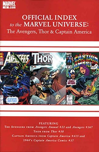 Bosszúállók Thor Pedig Amerika Kapitány: Hivatalos Index a Marvel Univerzum 12 VF/NM ; Marvel képregény