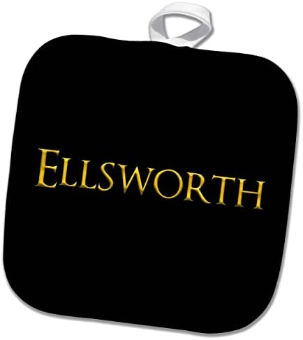 3dRose Ellsworth Közös kisfiú Neve Az USA-ban. Sárga, Fekete Amulettel - Potholders (phl-376109-1)
