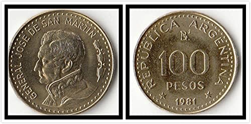 Amerikai Argentína 100 peso Érmék 1981 Kiadás Külföldi Érme Érme Gyűjtemény