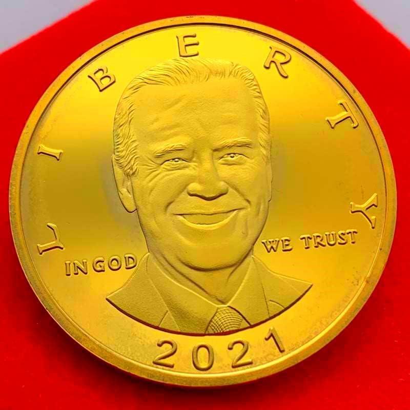 2021 MINKET Választási Elnök Biden Aranyozott Érmet Gyűjthető Érmék, Arany Érmék Karakter Érmék Emlékérmék