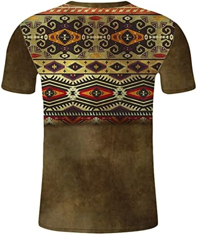 XXBR Katona Rövid Ujjú T-shirt Mens, Nyár Utca 3D Azték Bohém Graphic Tee Max Retro Izom Alkalmi Tshirt