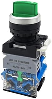 AXTI LA38 LED Választó Nyomógomb Rotary Switch 2 3 helyezze Fény egyéni Zár 1NONC Világító Ezüst Kapcsolatba 22mm LA38-11XD/21