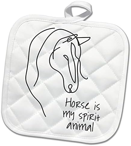 3dRose Ló állat szelleme - egy ló feje fehér vicces pozitív. - Potholders (phl-365311-1)