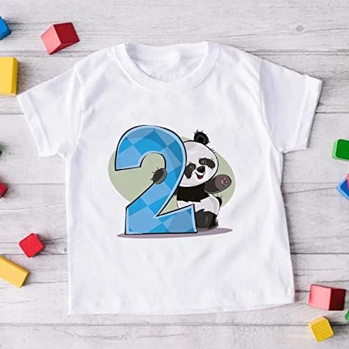 IKFIVQD Kisgyermek Ruhát Kisgyermek Fiúk Lányok Nyári Rövid Ujjú Panda Rajzfilm Nyomatok Pólók Felsők Gyors Száraz T