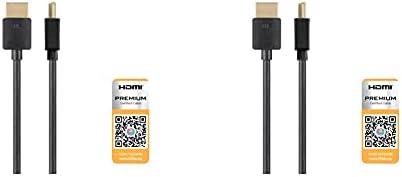 Monoprice Nagy Sebességű HDMI-Kábel - 2 Méter - Fekete| Hitelesített Prémium, 4K@60Hz, HDR, 18Gbps, 36AWG & High Speed