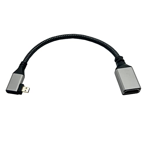 Seadream Ferde Mikro HDMI-HDMI Kábel 8inch 90 Fokos Szögben Micro HDMI Male-HDMI Férfi Kábel Csatlakozó (2db:1db Bal