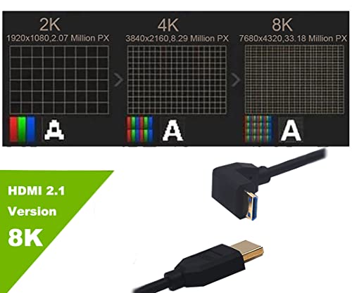 Kework 4ft HDMI 8K Spirál Kábel, 90 Fokos Szögben Mini HDMI 8K Férfi HDMI 8k Férfi Adapter árnyékolt Kábel, Mini HDMI