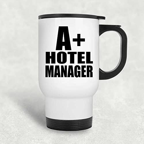 Designsify A+ Hotel Manager, Fehér Bögre 14oz Rozsdamentes Acél Szigetelt Dobon, Ajándékok Születésnapi Évforduló, Karácsony