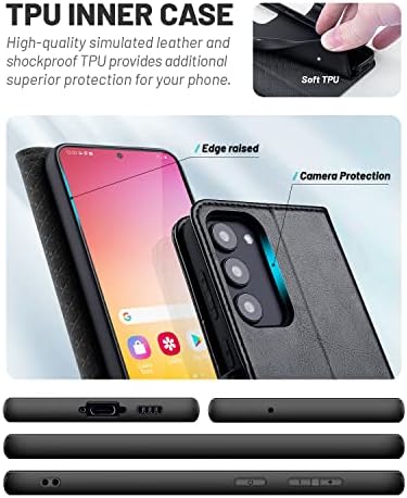 OCASE Kompatibilis Galaxy S23 Plusz 5G az Esetben Pénztárca, PU Bőr Flip Tok tartó a Kártya birtokosa az RFID-Blokkoló