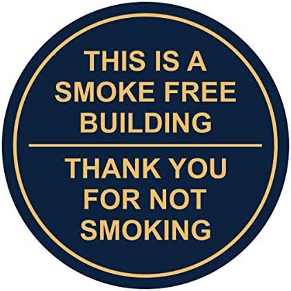 Kör EZ EGY dohányzásmentes INGYENES ÉPÜLETBEN, Köszönöm, Nem Dohányzó Fal/Ajtó Jel - Ezüst (Közepes)