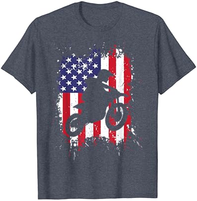 A legjobb Dirt Bike A Férfiak, Fiúk Dirtbike Racing amerikai Zászló Motoros Póló