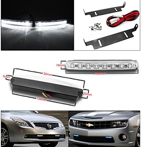 ZMAUTOPARTS A 2002-2007 Buick Találkozási Csere Chrome Fényszórók, Fényszóró, 6 Fehér LED Világítás DRL