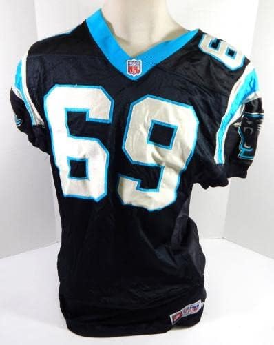 1997 Carolina Panthers Miller 69 Játék Használt Fekete Jersey 50 DP32883 - Aláíratlan NFL Játék Használt Mezek