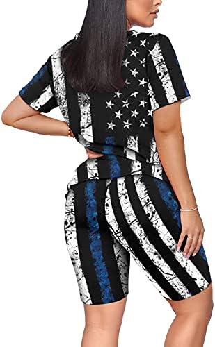 Női Amerikai Zászló Maximum július 4-én Ujjatlan/Rövid Ujjú Nyakkendő Festék, Nyomtatás, Póló, Alkalmi Függetlenség